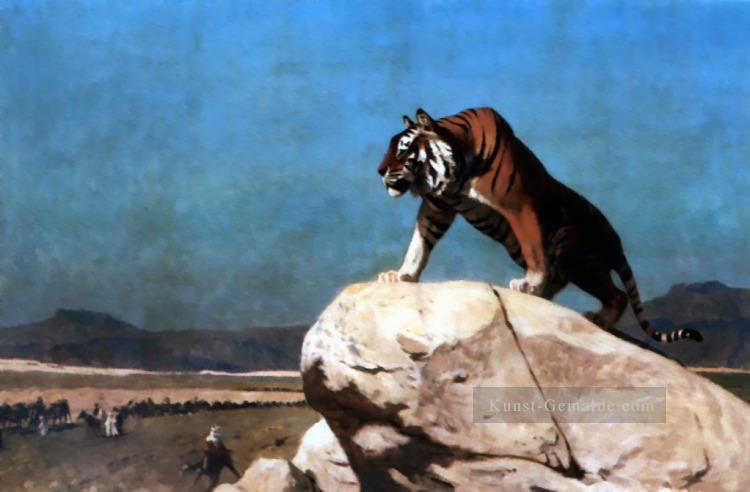 Tiger auf der Uhr Arabien Jean Leon Gerome Ölgemälde